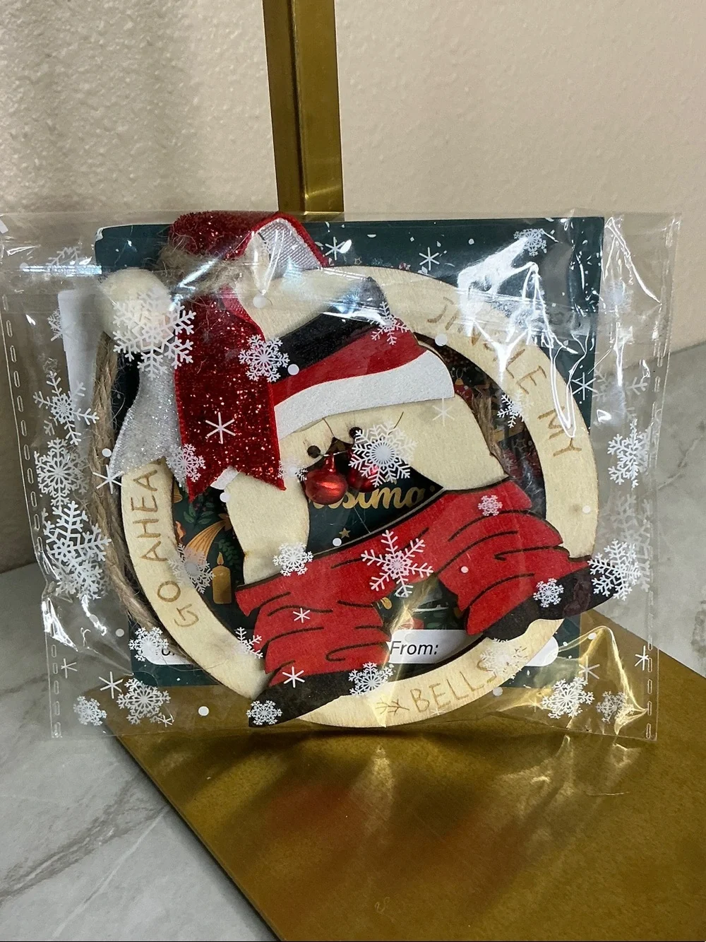 Christmas Jingle My Bells Santa gag ornament, (NWTs)